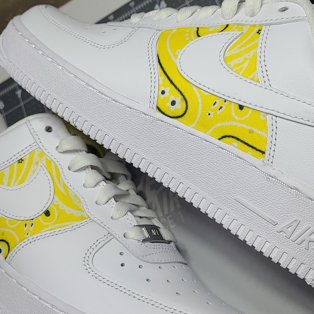 Nike Air Force One Lpw Yellow Lemon Bandana Custom NWT